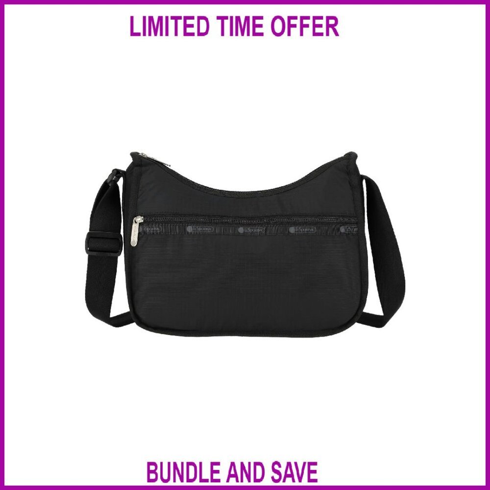Large Recycled Ripstop Hobo Bag with Crossbody Strap & Multiple Pockets